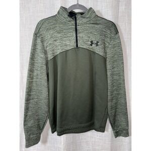 Under Armour Coldgear Men's Size M Medium Loose L/S Green 1/4 Zip Pullover